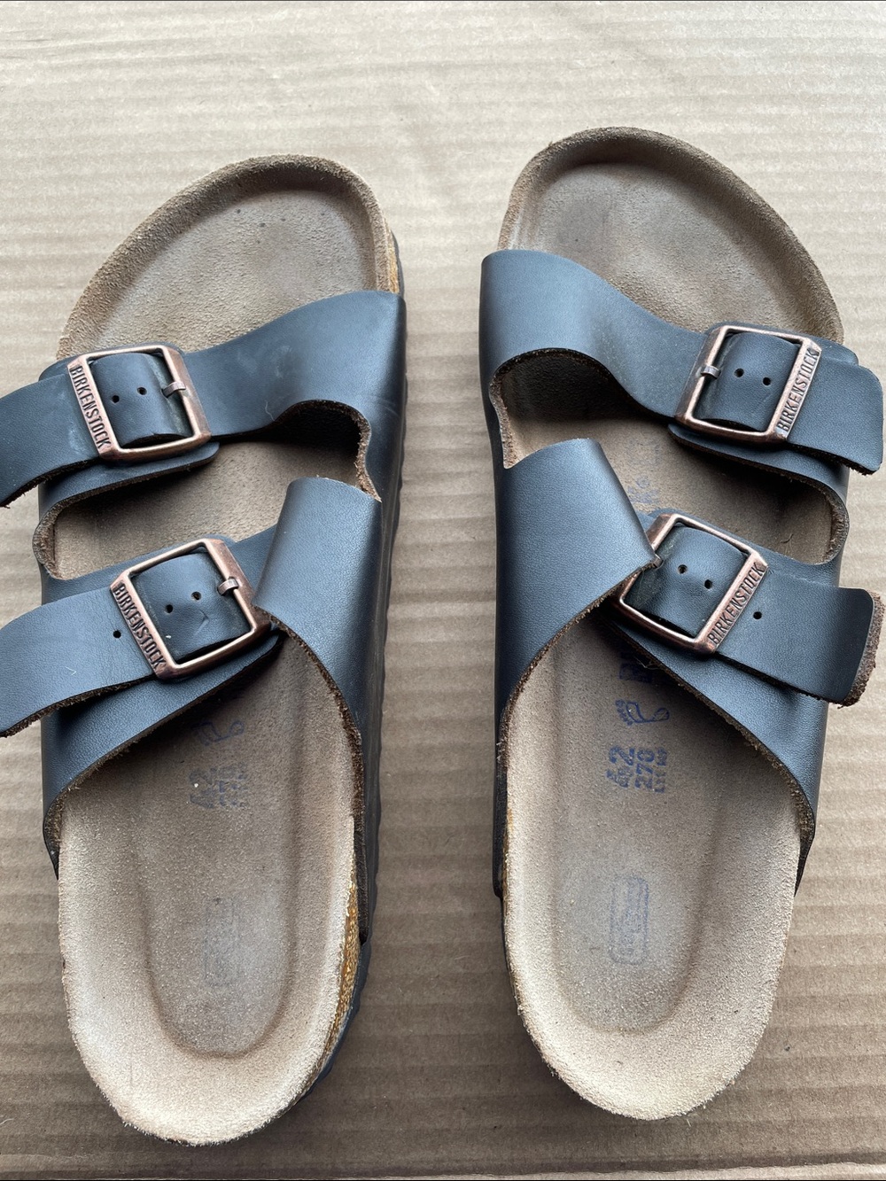 Birkenstock Black Double Strap Kids Sandals with Copper Buckles